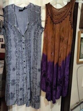 Lot of 2 Large Rayon Summer Dresses